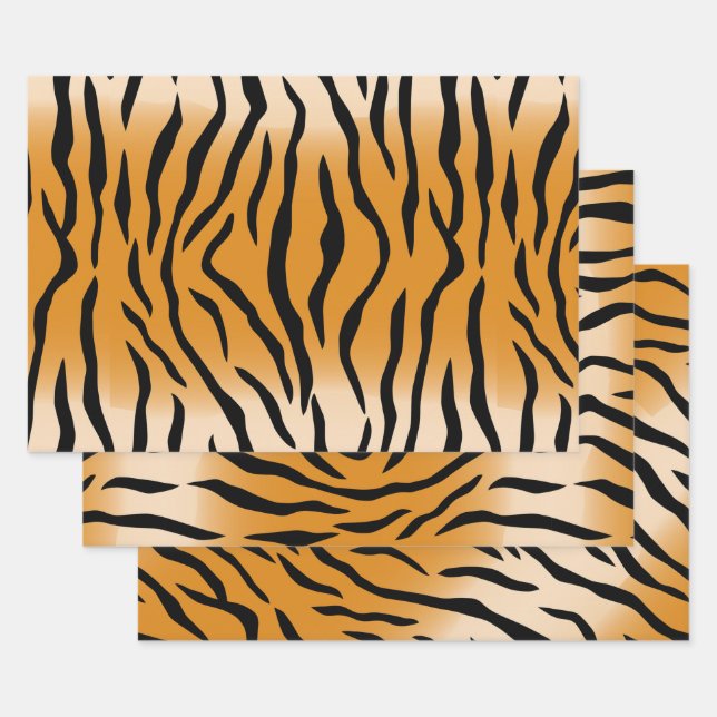 Tiger Muster Wrapping Paper Sheets Geschenkpapier Set (Set)