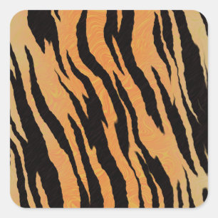 Tiger nahtloser Muster Textur Hintergrund Quadratischer Aufkleber