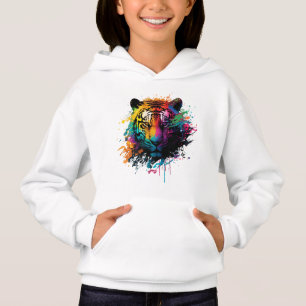Tiger Neon Ink Splash Hoodie