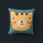 Tiger Niedlich Green Kinderzimmer Baby Room Kissen<br><div class="desc">Niedliches Tiger Kinderzimmer Kinderzimmer</div>