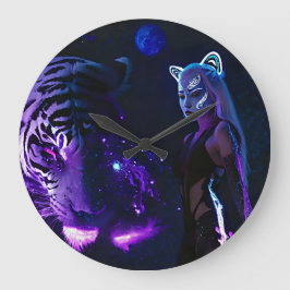 Tiger Night Große Wanduhr