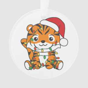 Tiger Noël Animaux d'hiver Tigers de vacances