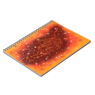 Tiger-Notebook läuft in der Galaxy Starry Night Notizblock