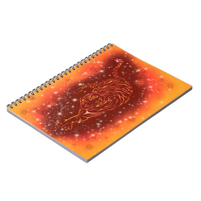 Tiger-Notebook läuft in der Galaxy Starry Night Notizblock (Linke Seite)