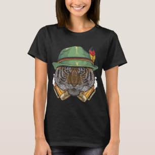 Tiger Oktoberfest Deutsches Bier Fest Tierfest T-Shirt