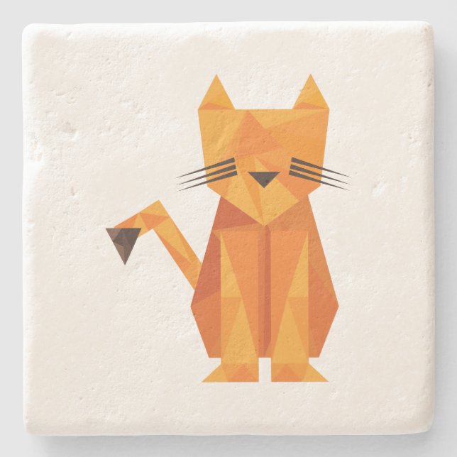 Tiger Oragami Steinuntersetzer (Vorderseite)