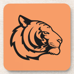 Tiger orangefarbener Hartplastikuntersetzer Getränkeuntersetzer