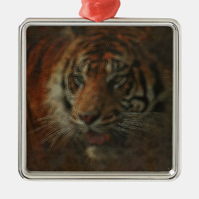 Tiger Ornament Aus Metall (Vorne)