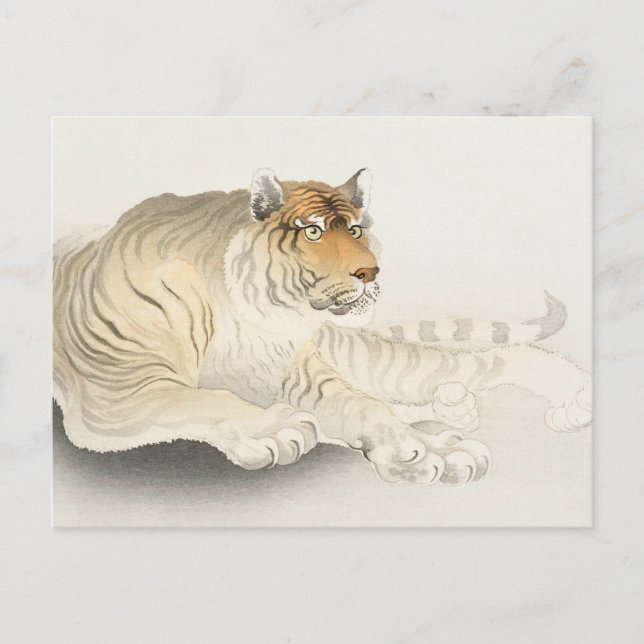 Tiger Painting von Ohara Koson Postkarte (Vorderseite)