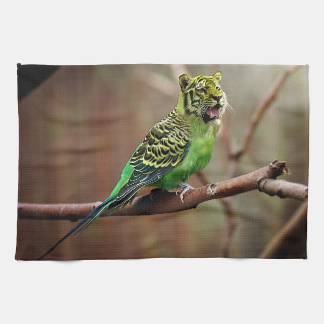 Tiger Parakeet Küchentuch (Horizontal)