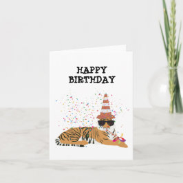 Tiger Partying - Tiere mit Party Karte