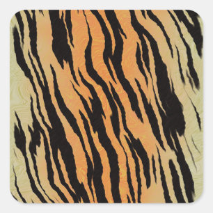 Tiger Pattern Quadratischer Aufkleber