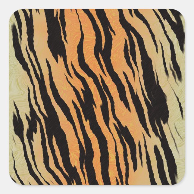 Tiger Pattern Quadratischer Aufkleber (Vorderseite)
