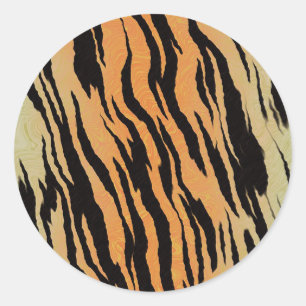 Tiger Pattern Runder Aufkleber
