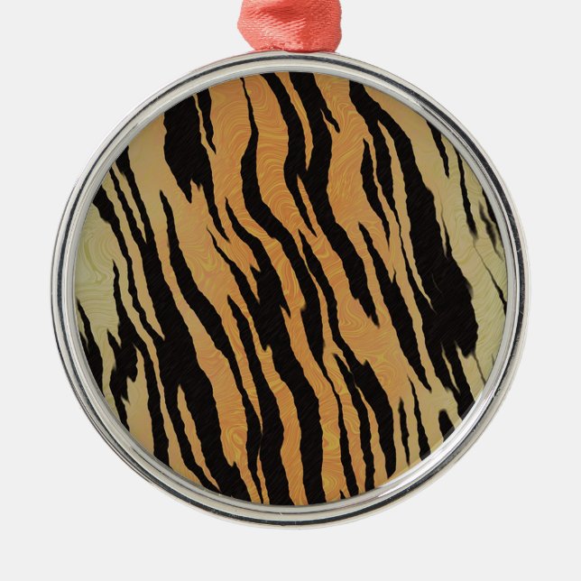 Tiger Pattern Silbernes Ornament (Vorne)