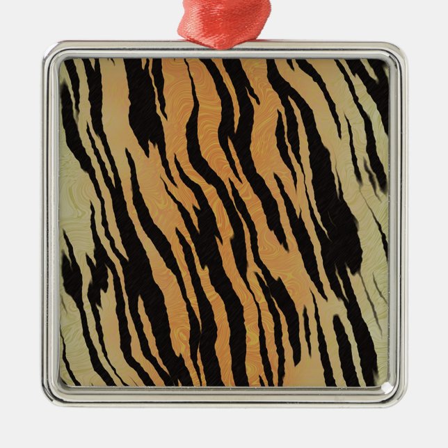Tiger Pattern Silbernes Ornament (Vorne)