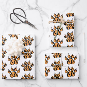 Tiger Paw Print Custom Geschenkpapier Set
