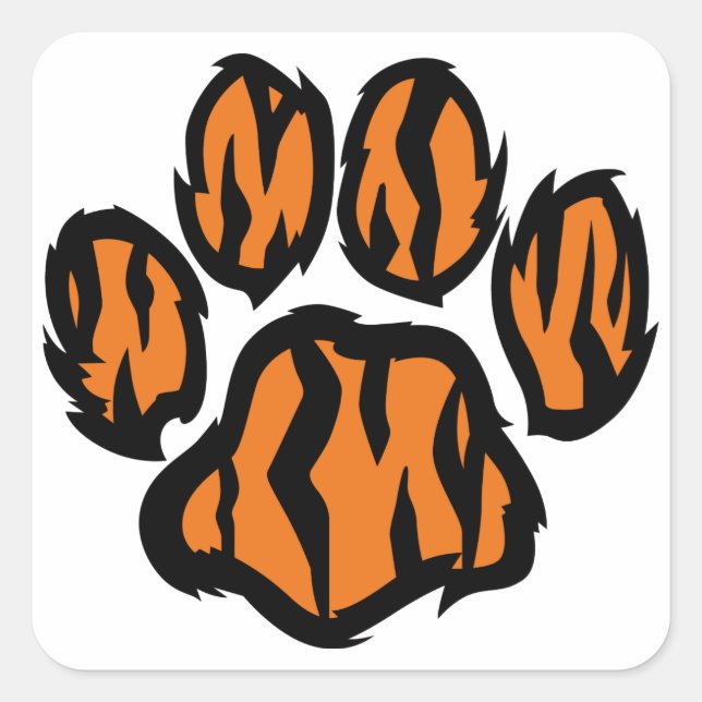 Tiger Paw Quadratischer Aufkleber (Vorderseite)