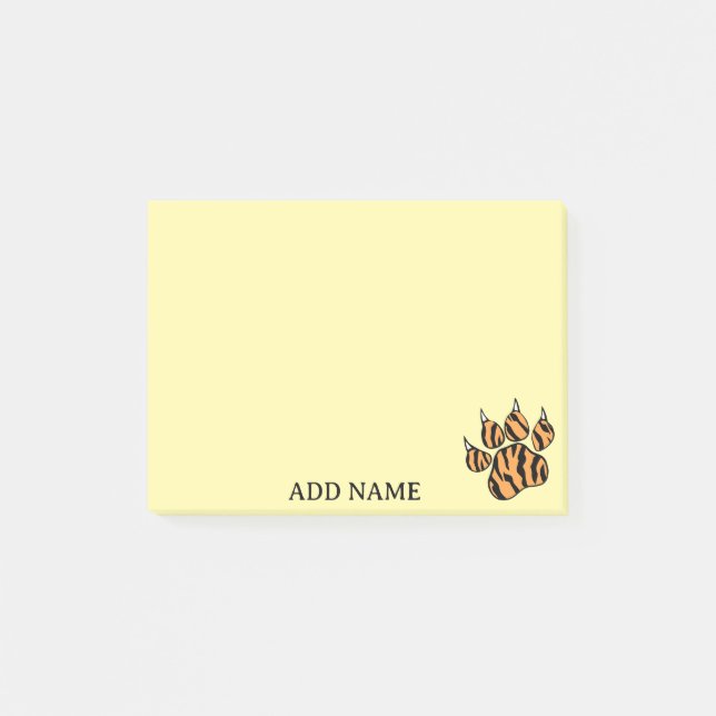 Tiger Paw Zeichne Niedliche Individuelle Name-Noti Post-it Klebezettel (Vorderseite)