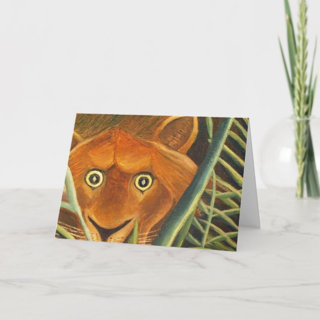 Tiger Peeking von Henri Rousseau aus Gras heraus Karte (Vorderseite)