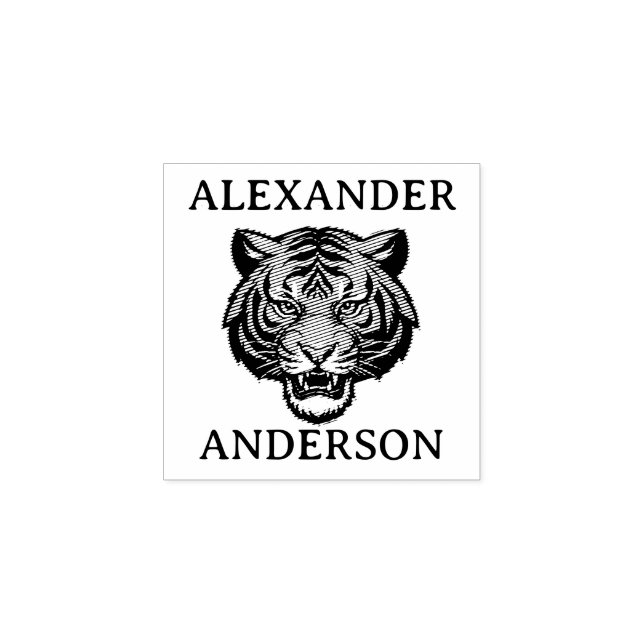 Tiger Personalisieren Gummistempel (Prägung)