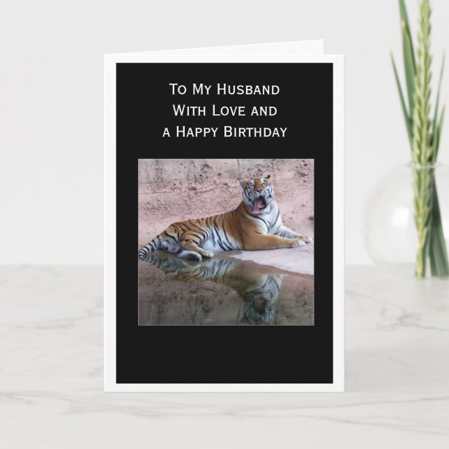 Tiger Personalisiert Husband Birthday Karte (Vorderseite)