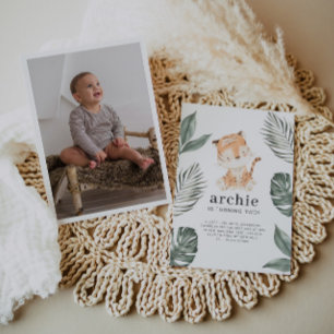 Tiger Photo Anniversaire Invitation