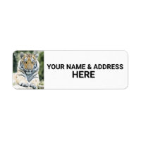 TIGER PHOTOGRAPHIE RETOUR ÉTIQUETTES D'ADRESSE