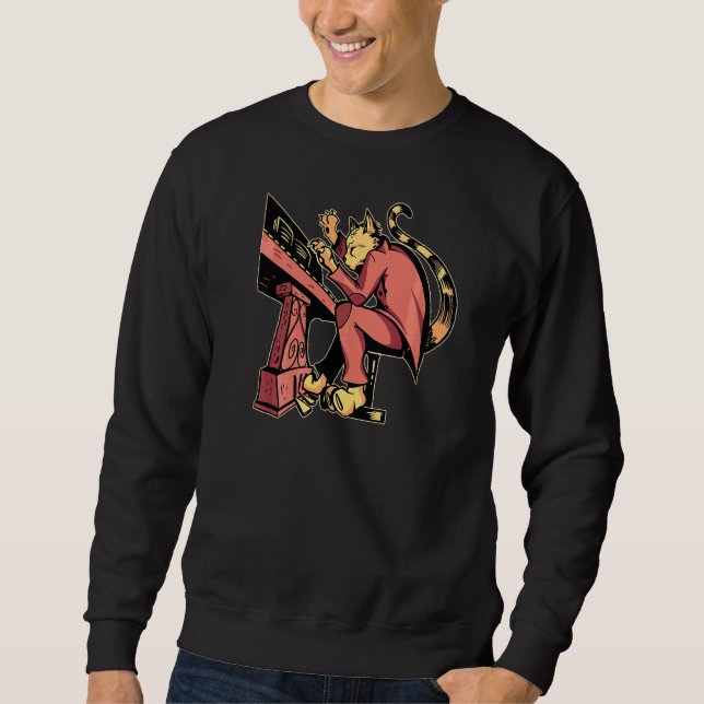 Tiger Playing Piano Sweatshirt (Vorderseite)