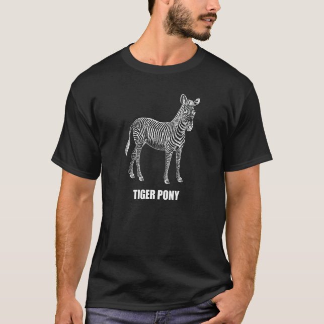 Tiger Pony Funny Animals World Zebra Internet Meme T-Shirt (Vorderseite)