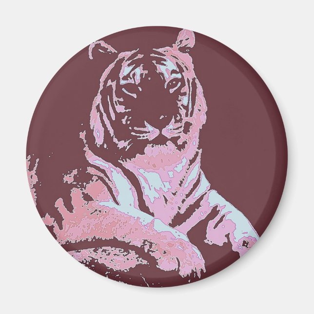 Tiger Pop Art Magnet (Vorne)