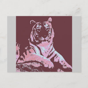 Tiger Pop Art Postkarte