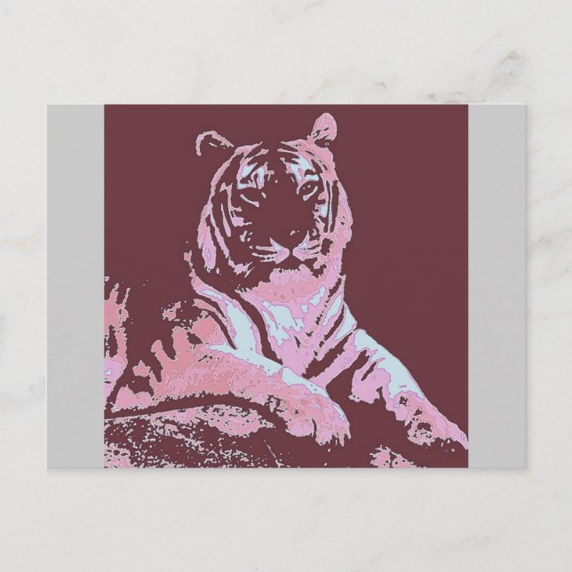Tiger Pop Art Postkarte (Vorderseite)