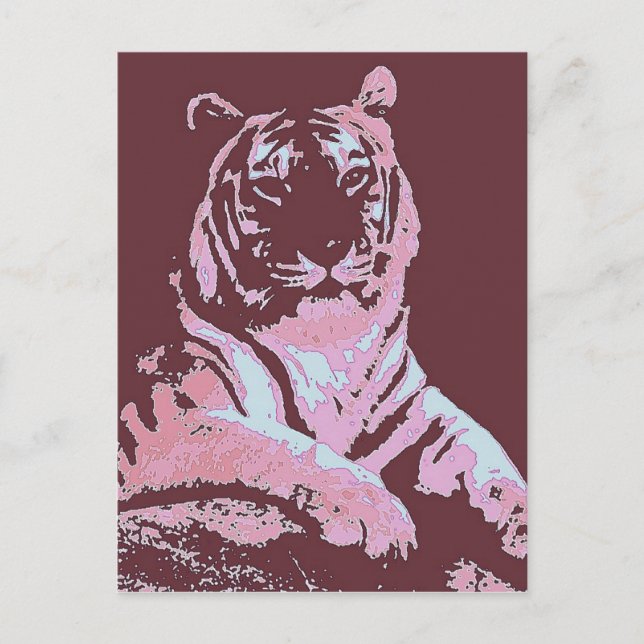 Tiger Pop Art Postkarte (Vorderseite)