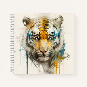 Tiger Portrait Animal Painting Wildlife Outdoor Notizbuch