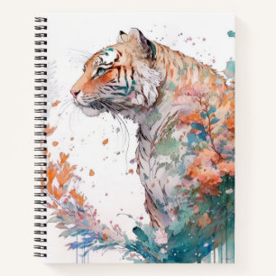 Tiger Portrait Animal Painting Wildlife Outdoor Notizbuch