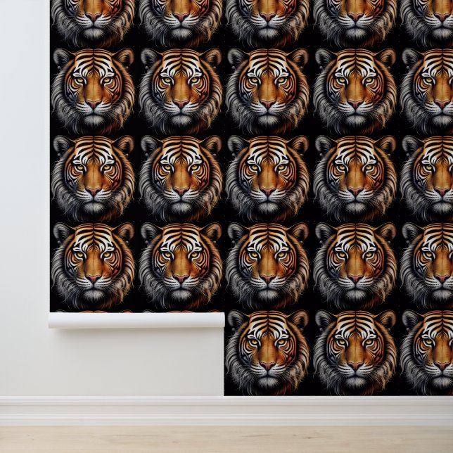 Tiger-Portrait auf schwarz Tapete (Anwendung)