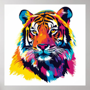 Tiger Portrait Illustration Aquarellmalerei Poster