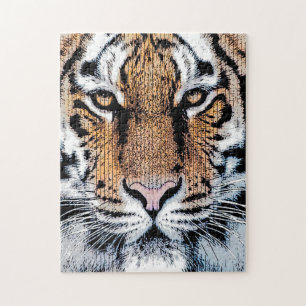 Tiger-Portrait im Grafikstil