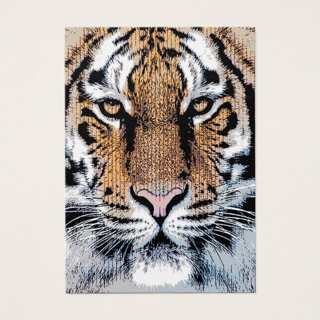 Tiger-Portrait im Grafikstil (Vorderseite)