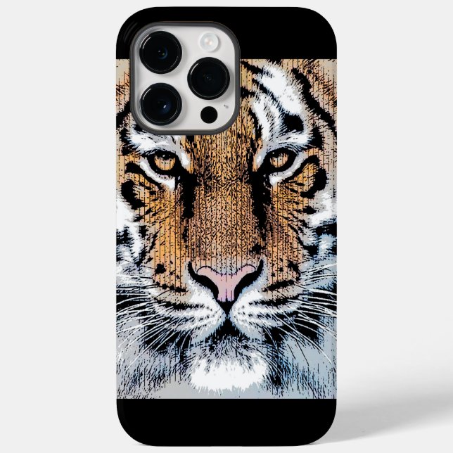 Tiger-Portrait im Grafikstil Case-Mate iPhone 14 Pro Max Hülle (Rückseite)