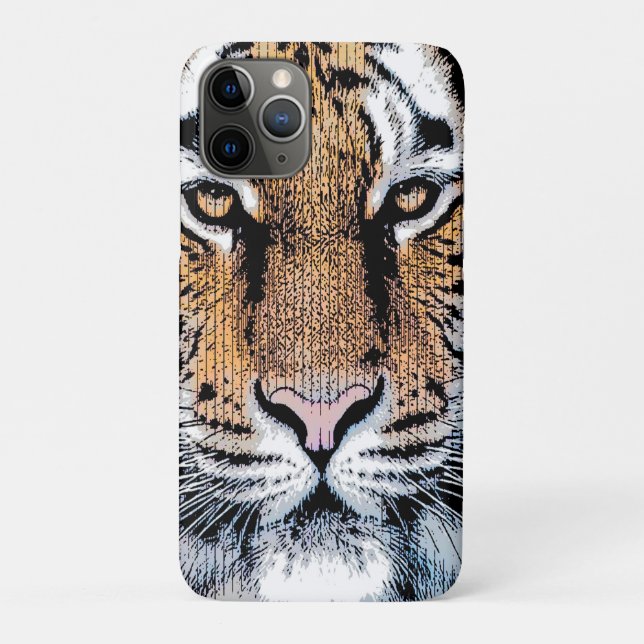 Tiger-Portrait im Grafikstil Case-Mate iPhone Hülle (Rückseite)