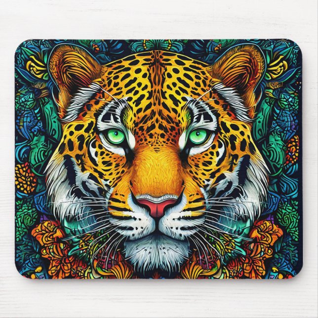 Tiger-Portrait Mousepad (Vorne)
