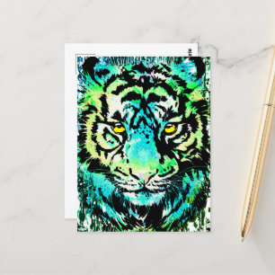 Tiger Postcard - farbenfrohe Tiger Eyes Postcard Postkarte
