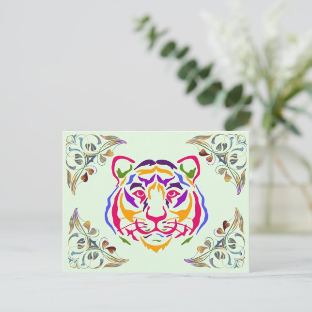 Tiger-Postkarte Postkarte (Stehend Vorderseite)