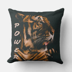 Tiger Power Stripes Fierce Motivierend Kissen