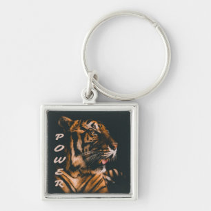 Tiger Power Stripes Fierce Motivierend Schlüsselanhänger