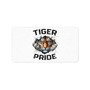 Tiger Pride Retro Tiger School Sportteam Adressaufkleber