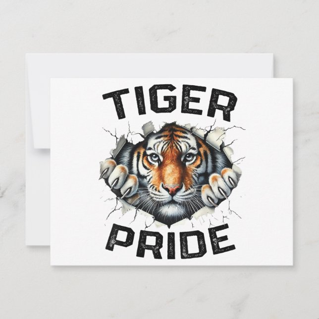 Tiger Pride Retro Tiger School Sportteam Dankeskarte (Vorderseite)