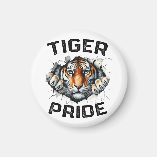 Tiger Pride Retro Tiger School Sportteam Magnet (Vorne)